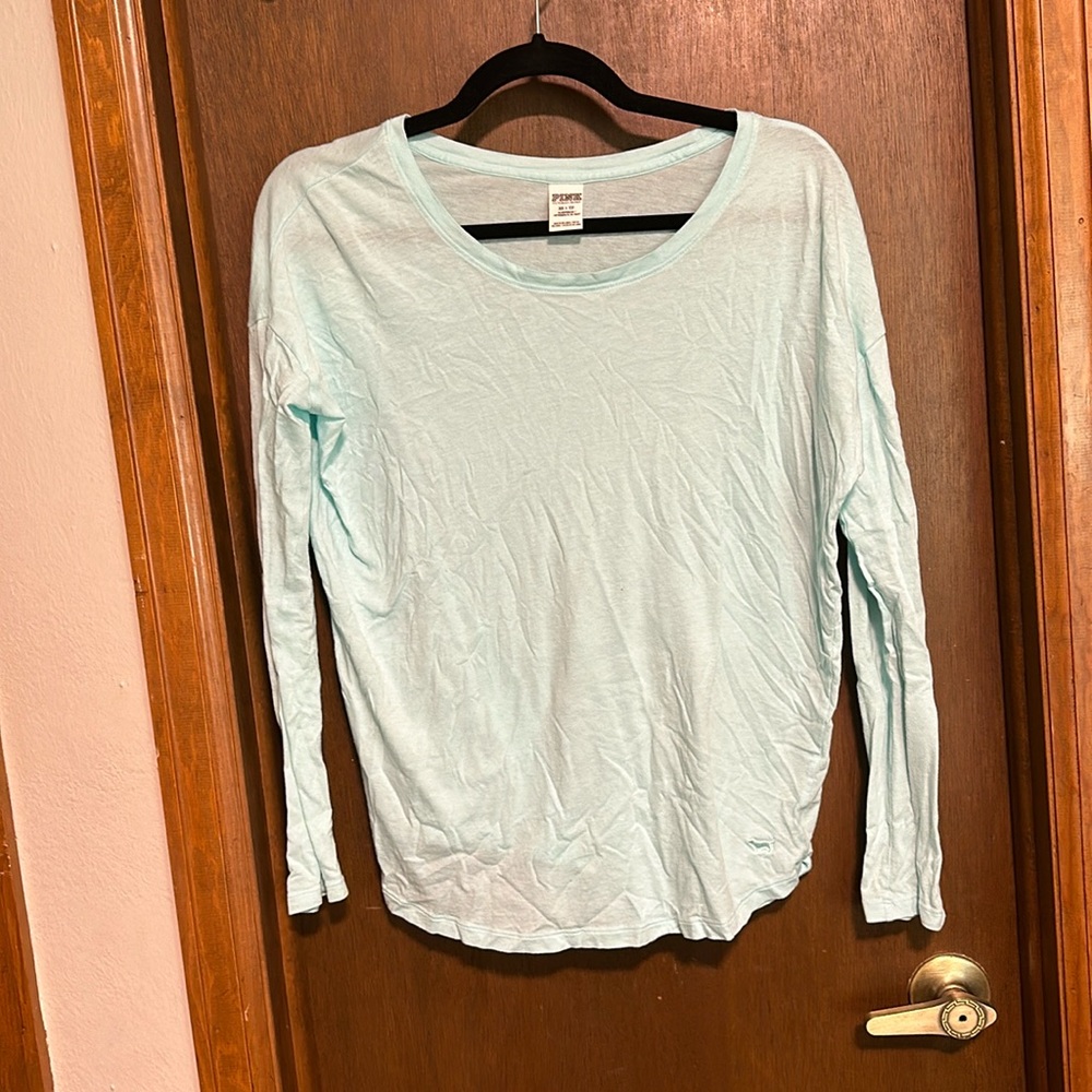 PINK blue long sleeve shirt